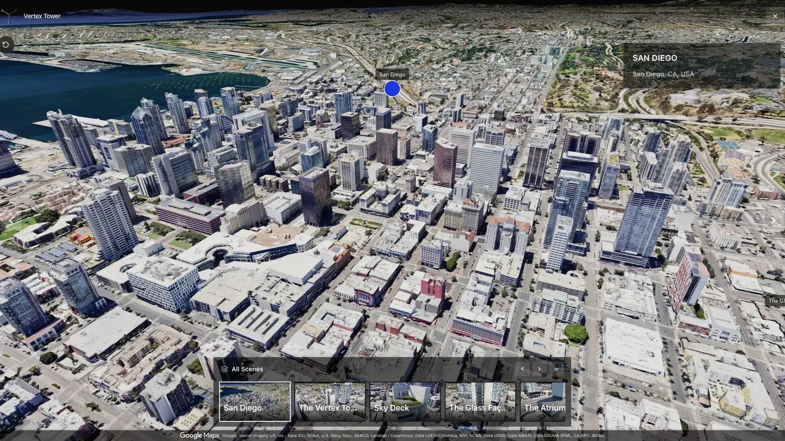 A city-scale tour provides orientation before reviewers move into detailed site views.